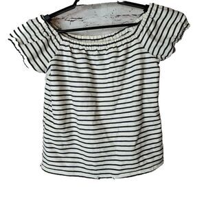 Madewell Melody Off The Shoulder Women's Striped Shirt Size Small t72